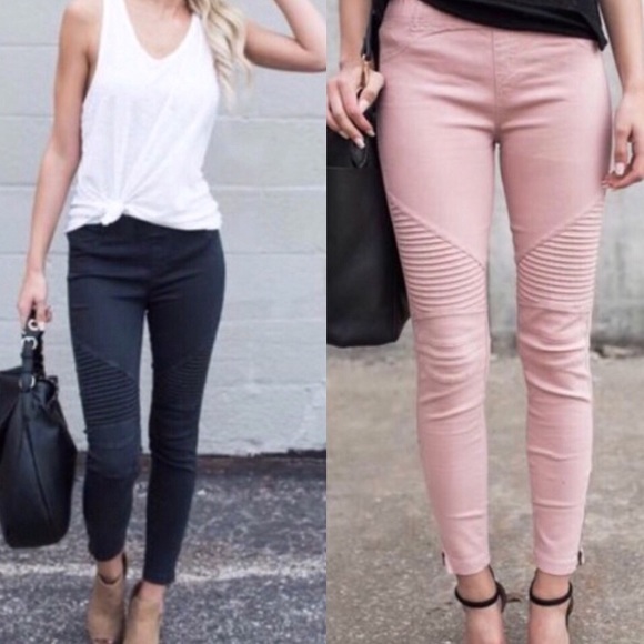 New Mix Pants - Moto leggings stretchy with zipper small/medium